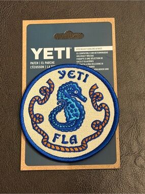YETI 2026 Florida Blue Seahorse Patch - Blue/White Embroidered